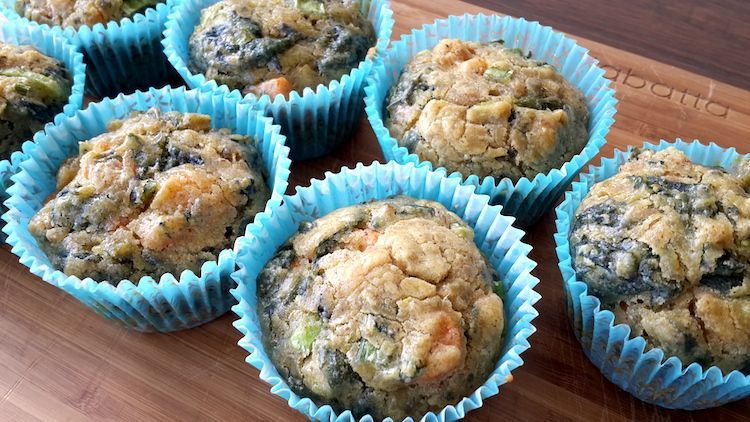 Muffin de espinafre e cenoura