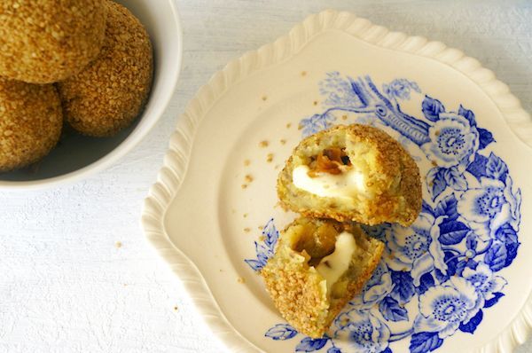 Bolinho de batata doce com requeijão zero lactose