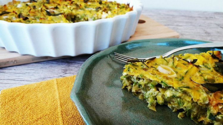 Torta de abobrinha e batata baroa