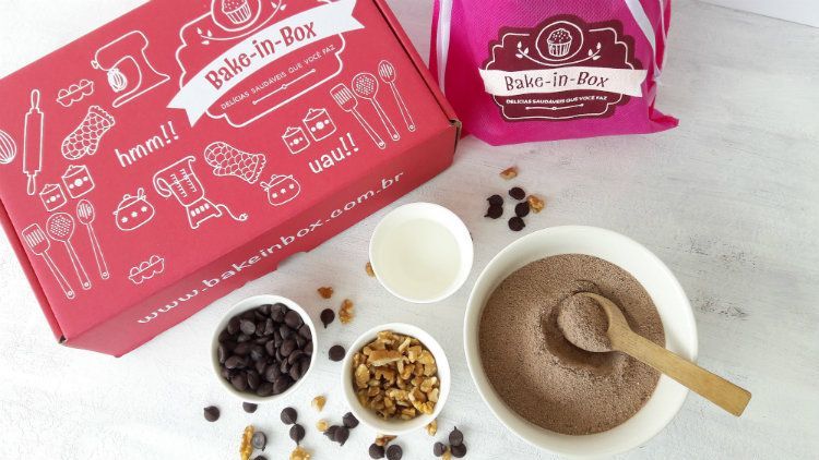 Kits de misturas para sobremesas sem gluten e sem lactose Bake in Box